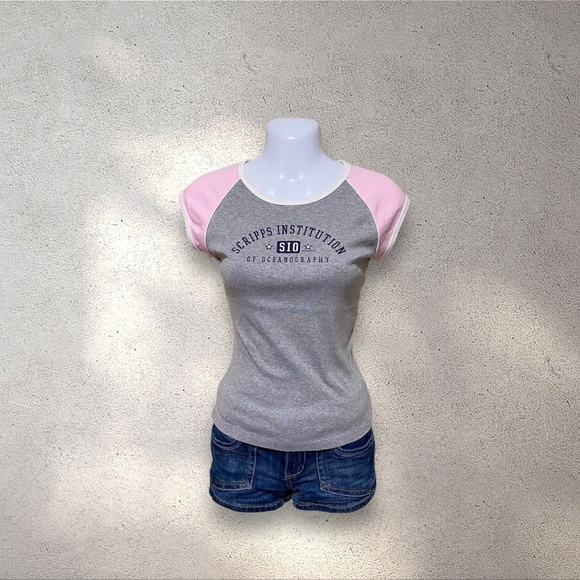 Tommy's Design Grey & Pink Baby Tee - Picture 1 of 4